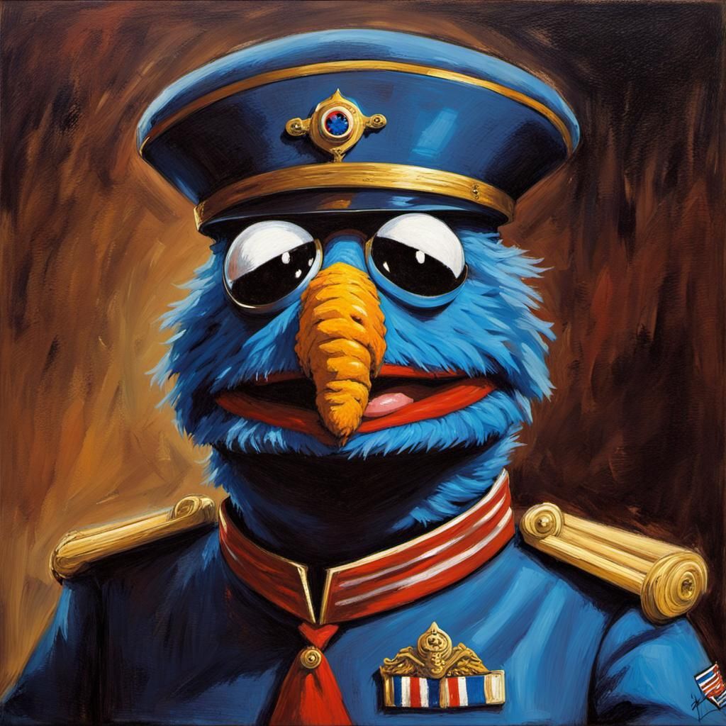 Cobra Commander as Muppet in Oil Painting