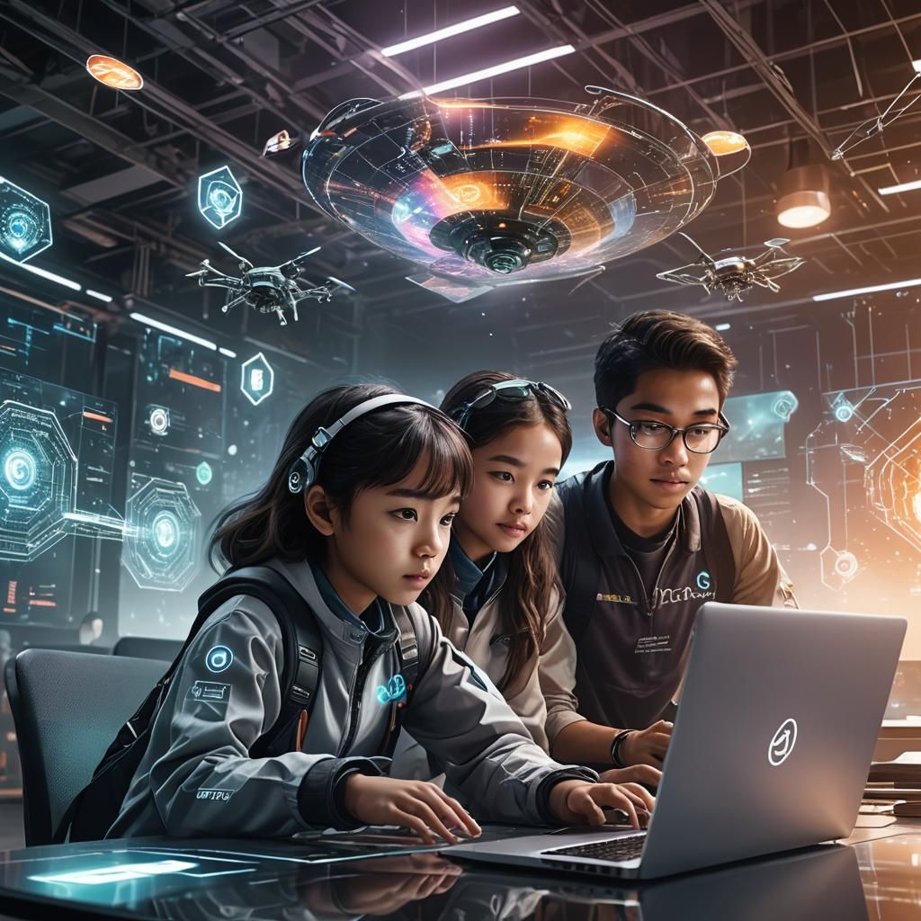 Malay Children Coding with AI in Futuristic Setting