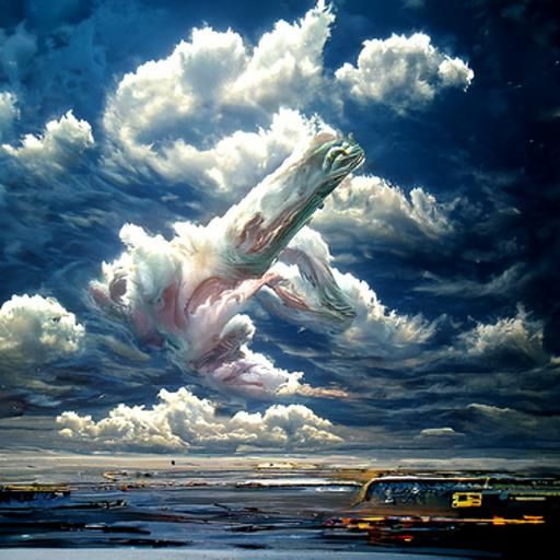 Majestic Sky Oil Painting in Gurney Style