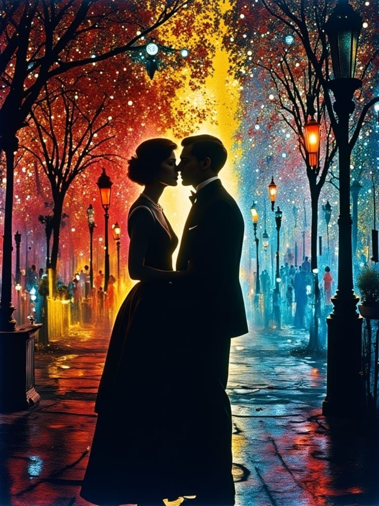 Bohemian Couple in German Expressionist Autochrome Style