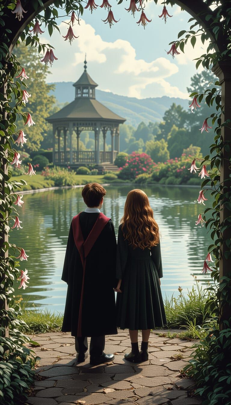 Harry Potter and Ginny in Surrealist Style