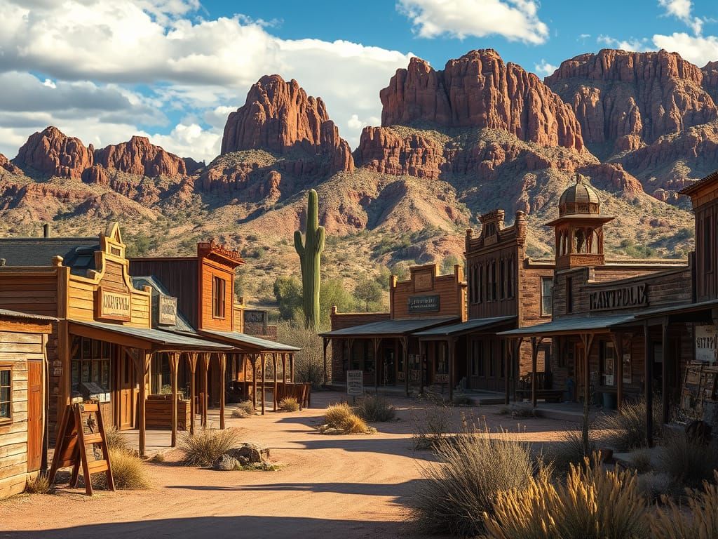 Goldfield Ghost Town: Digital Matte Painting of Arizona's Wi...
