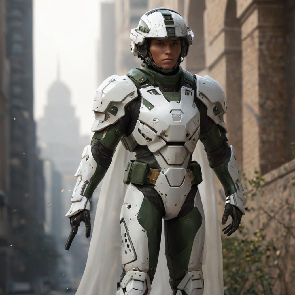 Futuristic Soldier in Battle Armor: Digital Art