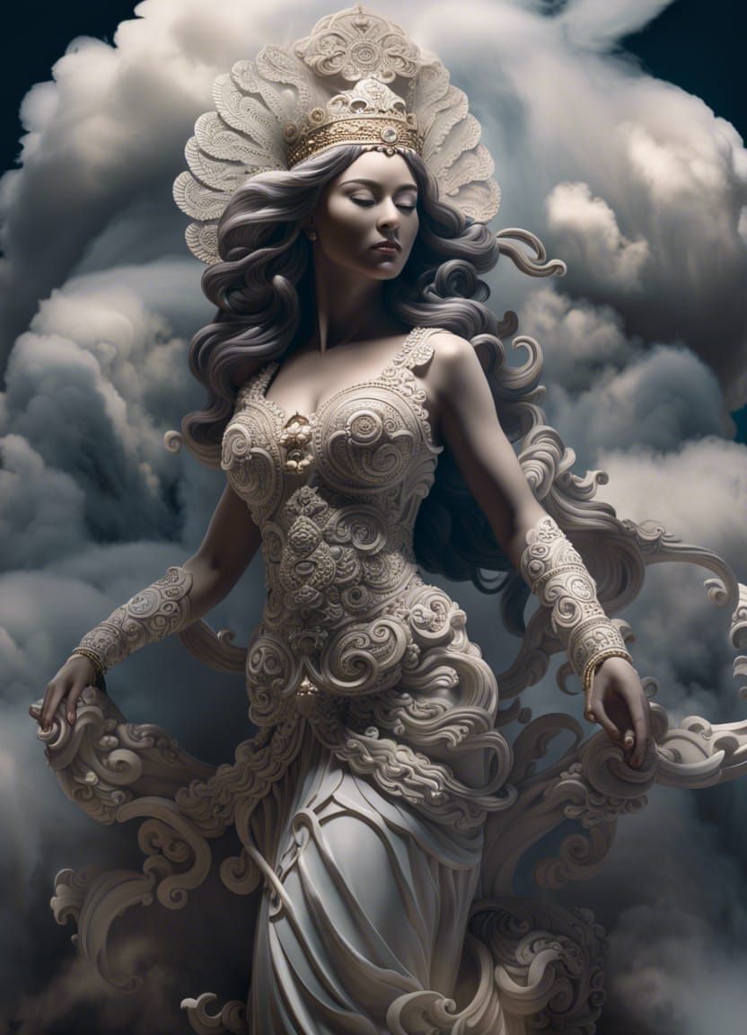 Ethereal Cloud Goddess of Wisdom and War