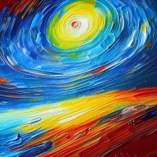Milky Way Black Hole: A Neo-Impressionist Oil Painting