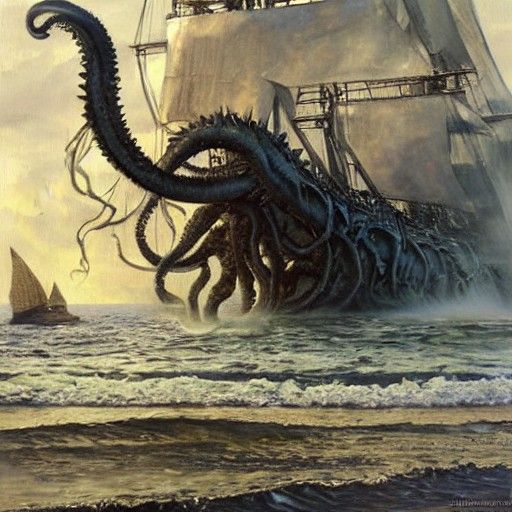 Kraken Rising: An Oil Painting