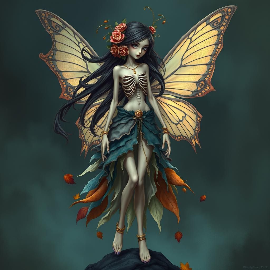 Gaunt Fairy with Roses in Candy Art Style