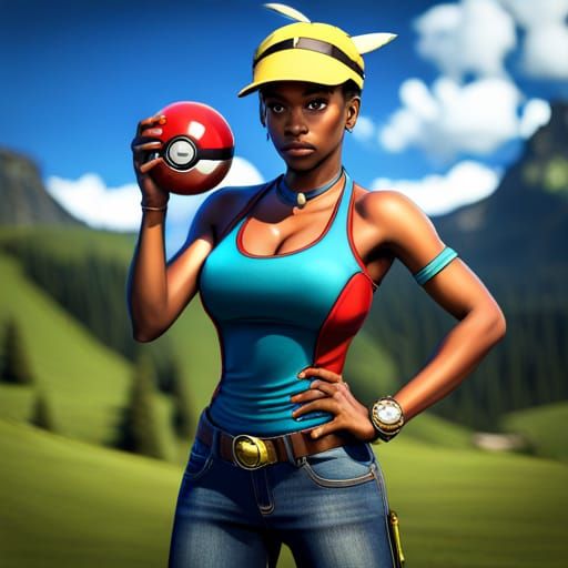 Pokemon Champion Cynthia in Detailed Digital Painting