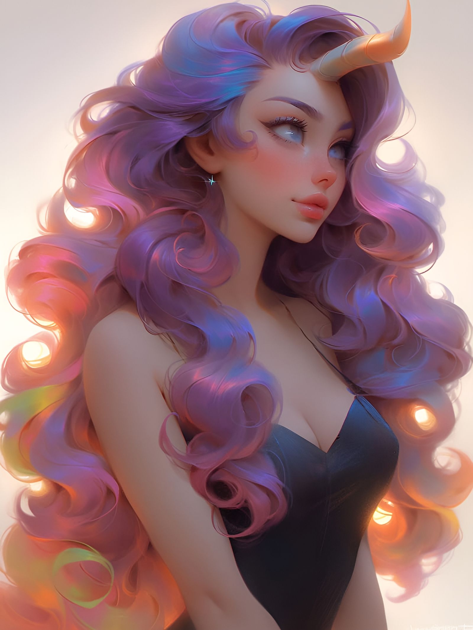 "The Unicorn Who Wished to Become Human" - A Midjourney/Niji Creation