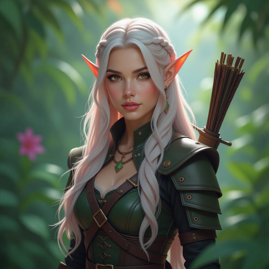 Night Elf Assassin Portrait in Lush Garden