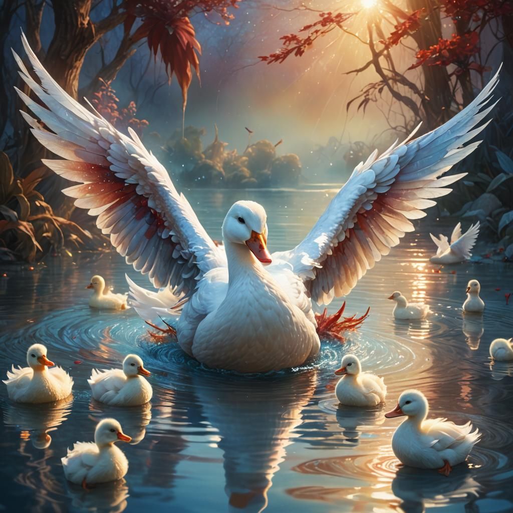 Ducklings with Dragon Wings: Fantasy Concept Art