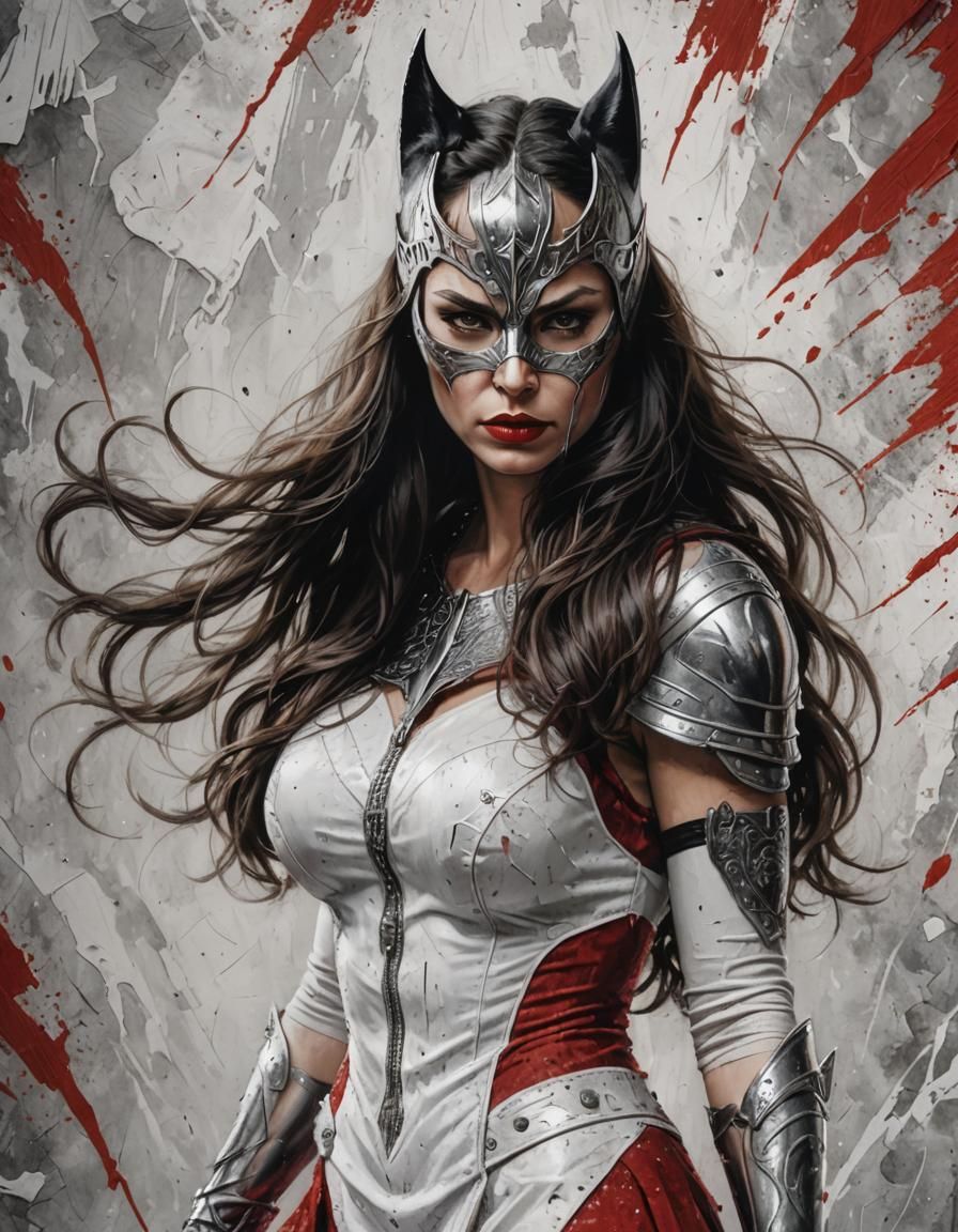 Catwoman as Viking in Hyperrealism Style