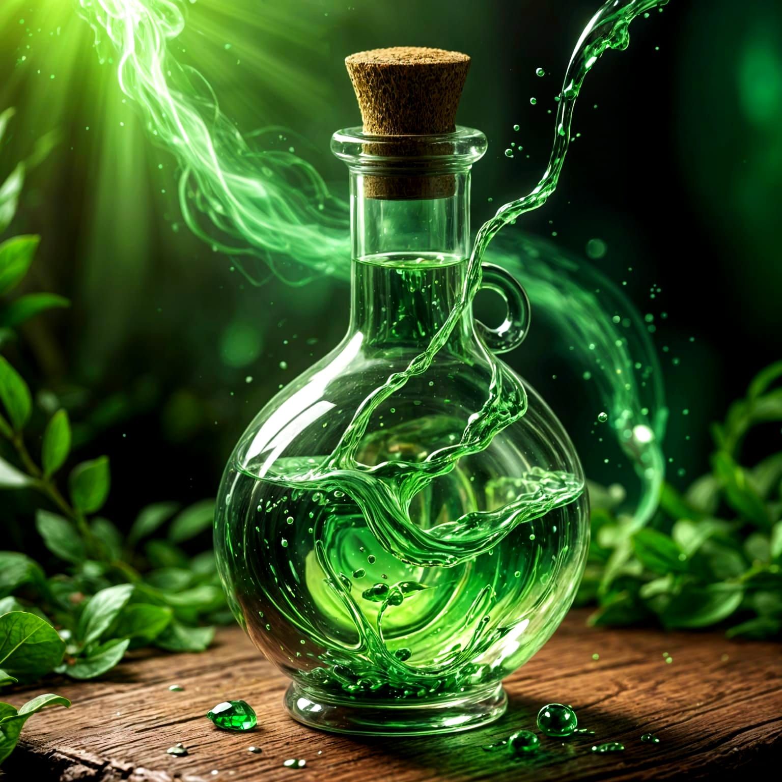 Enchanted Potion Radiates Green Aura