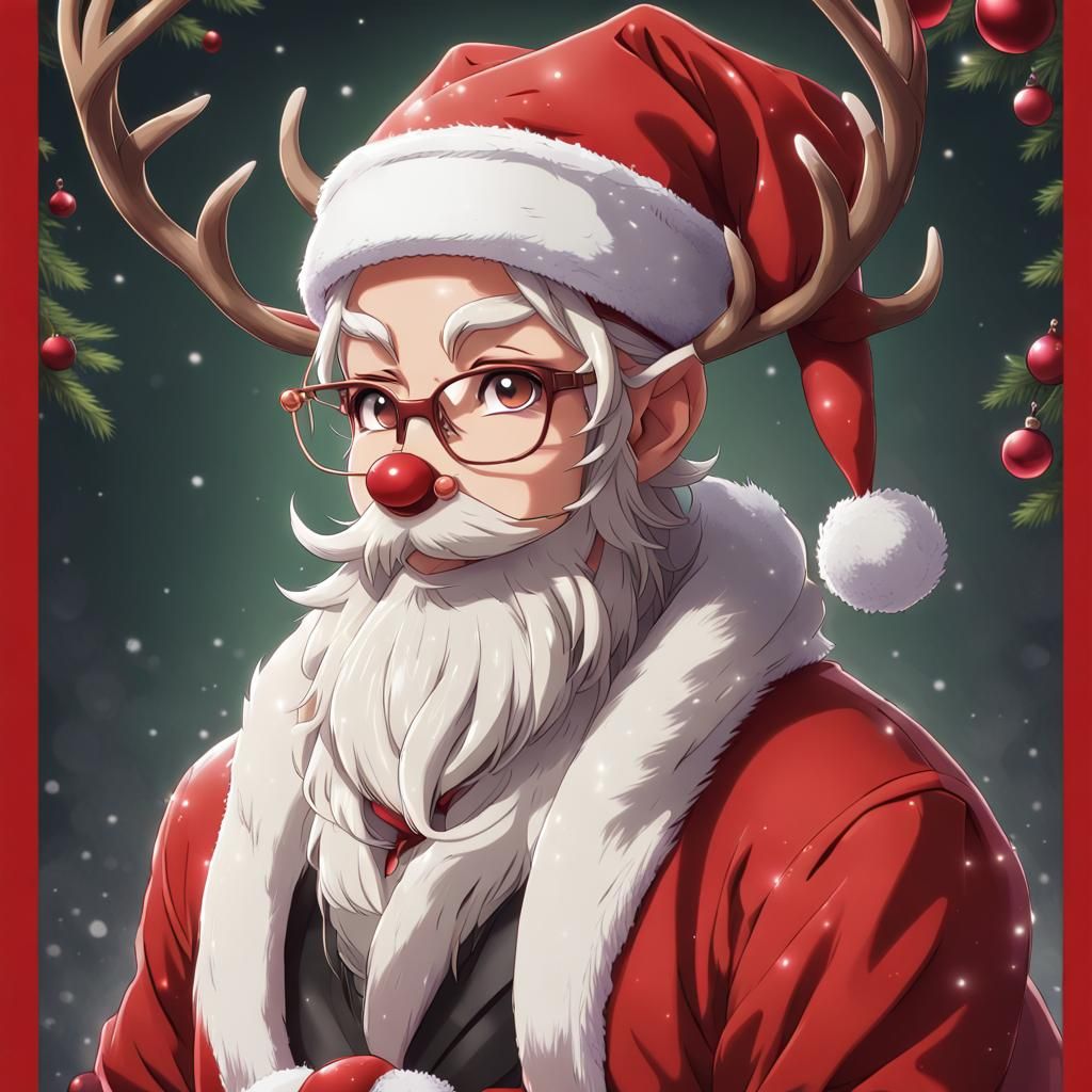 Santa and Rudolph mash-up