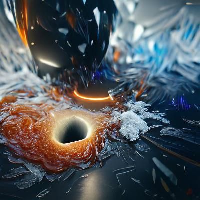 Ice Particles Spiraling into a Blackhole: Digital Illustrati...