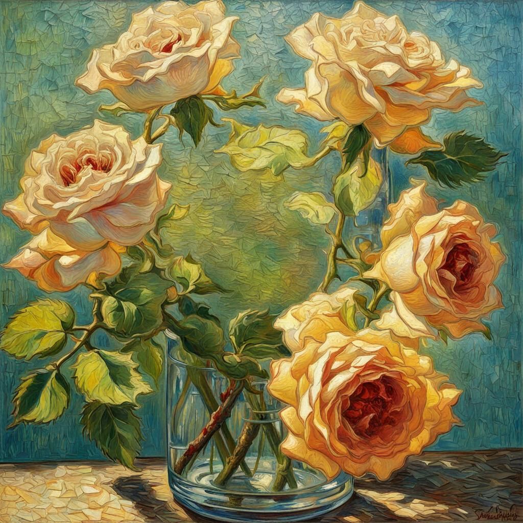 Roses Through Cracked Glass: Van Gogh Surrealism