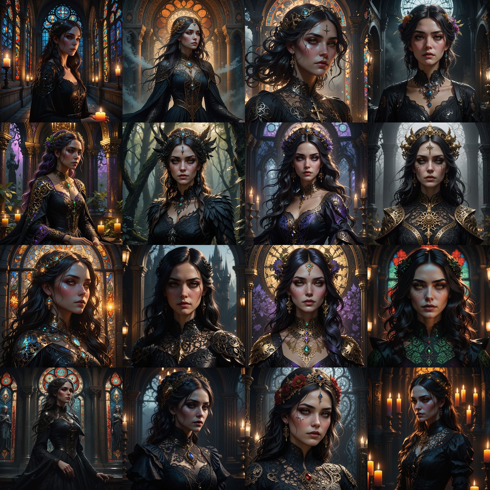 Gothic Girl in Elegant Black Attire