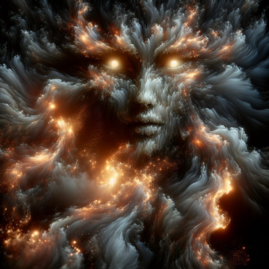 Dynamic Fire Smoke Reveals Ethereal Female Form