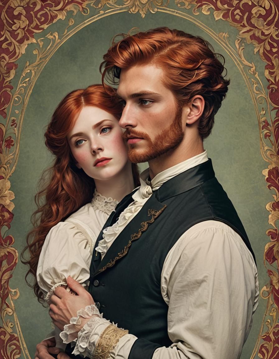 Victorian Romance: Servant and Red-Haired Man in Love