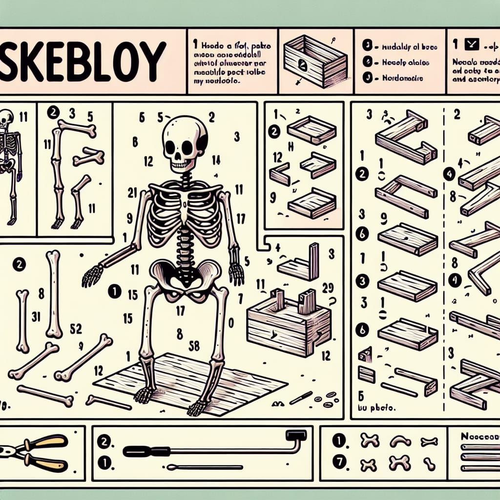 Cartoon Skeleton Assembly Guide from Fictional Furniture Com...