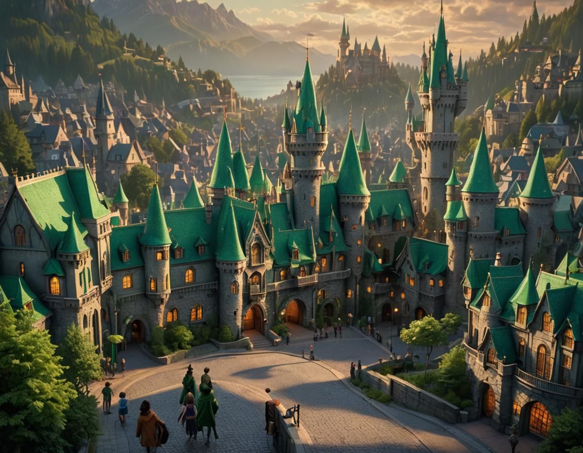 Emerald City Streetscape at Magic Hour