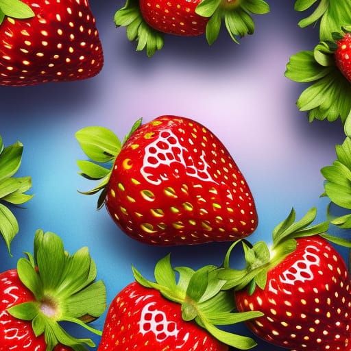 Photorealistic Strawberry with Jam in 3D Digital Art