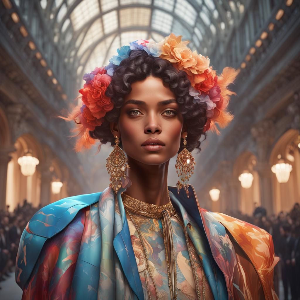 Milan Fashion Week Catwalk Portrait in Artgerm Style
