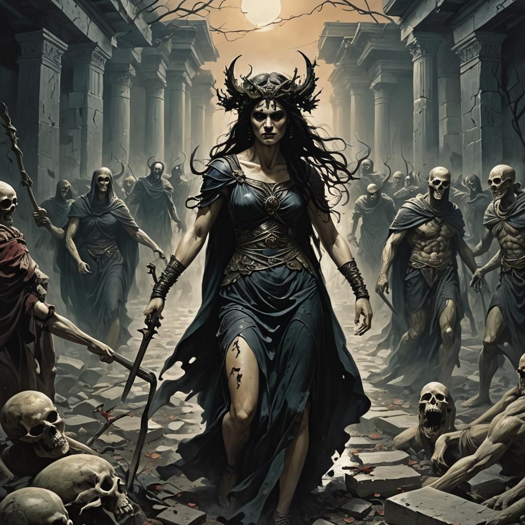 Spooky Persephone in the Underworld: A Dark Fantasy