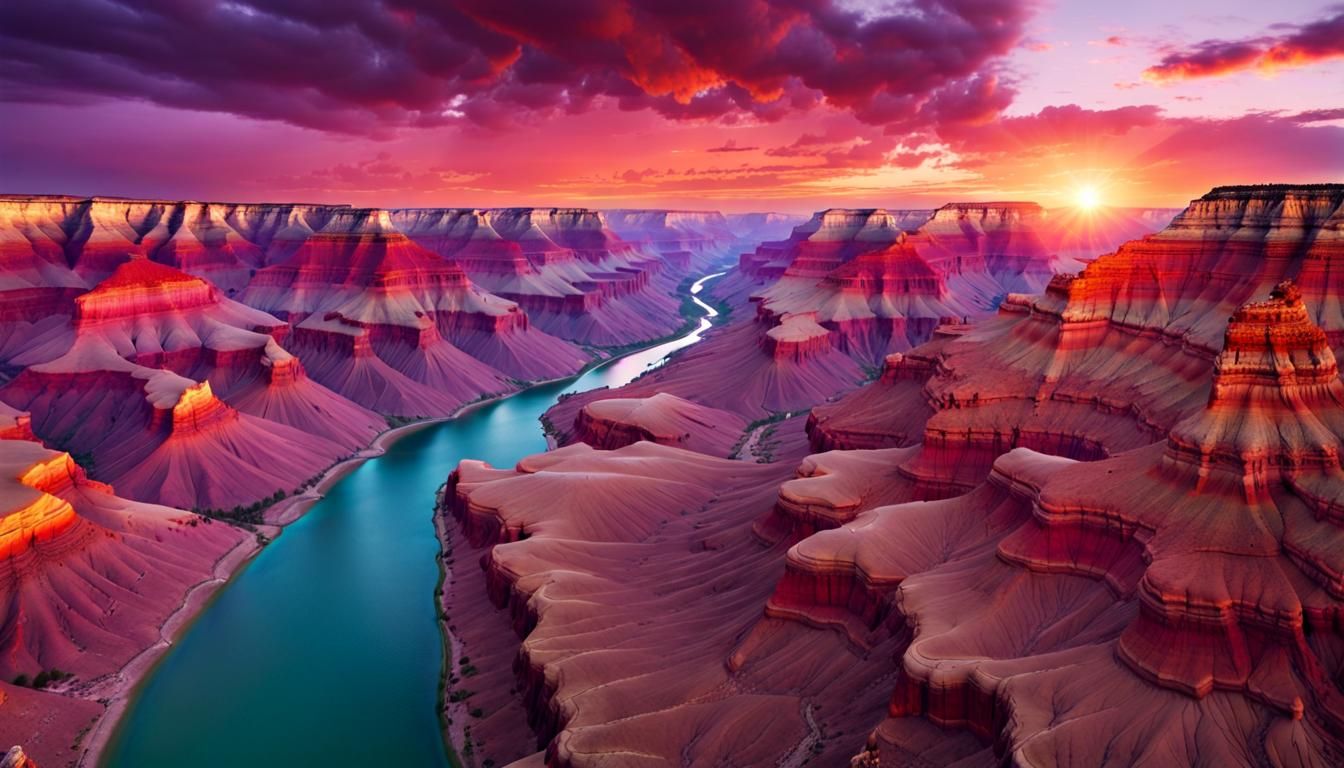 Sunset over the Grand Canyon