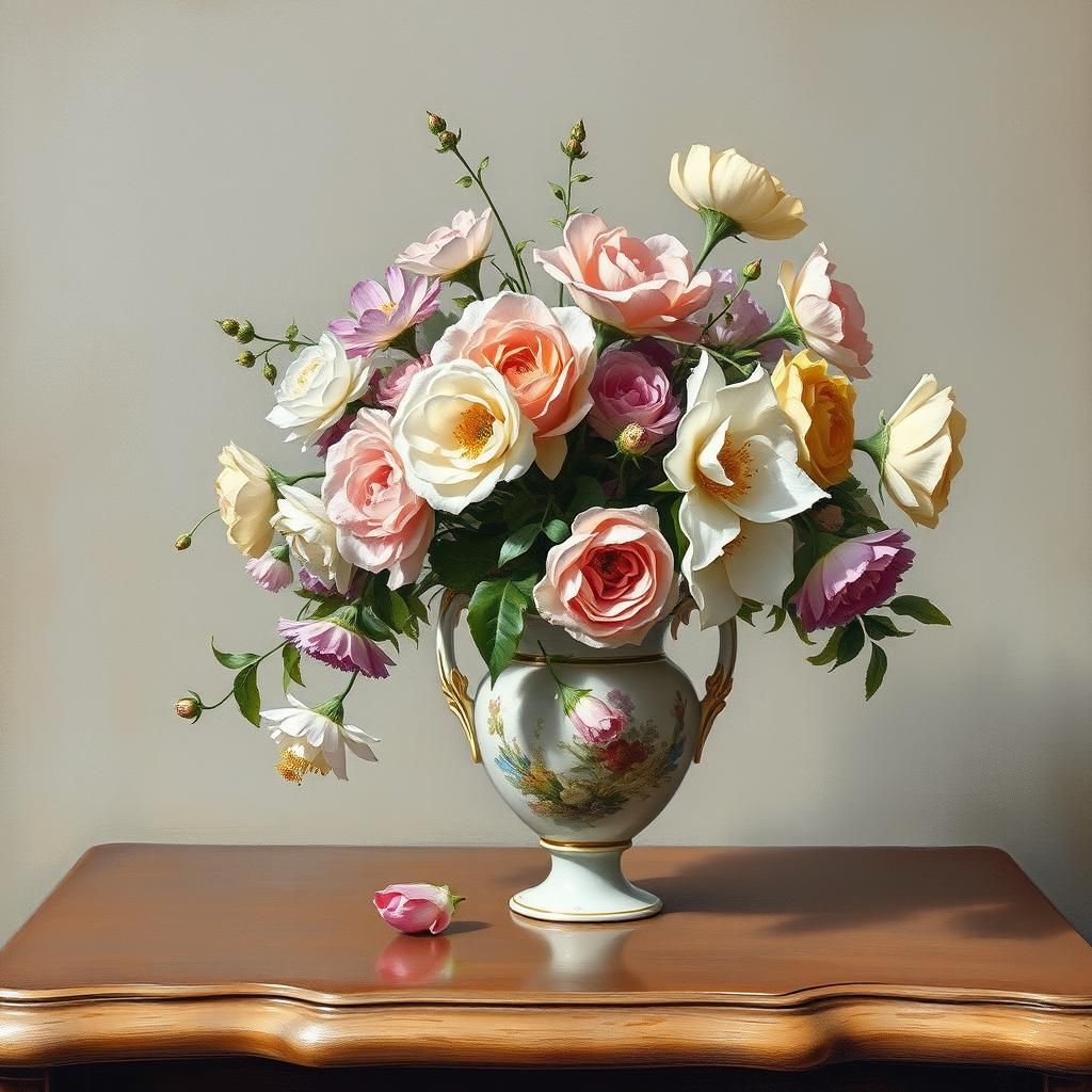 Impressionistic Floral Arrangement in Soft Light