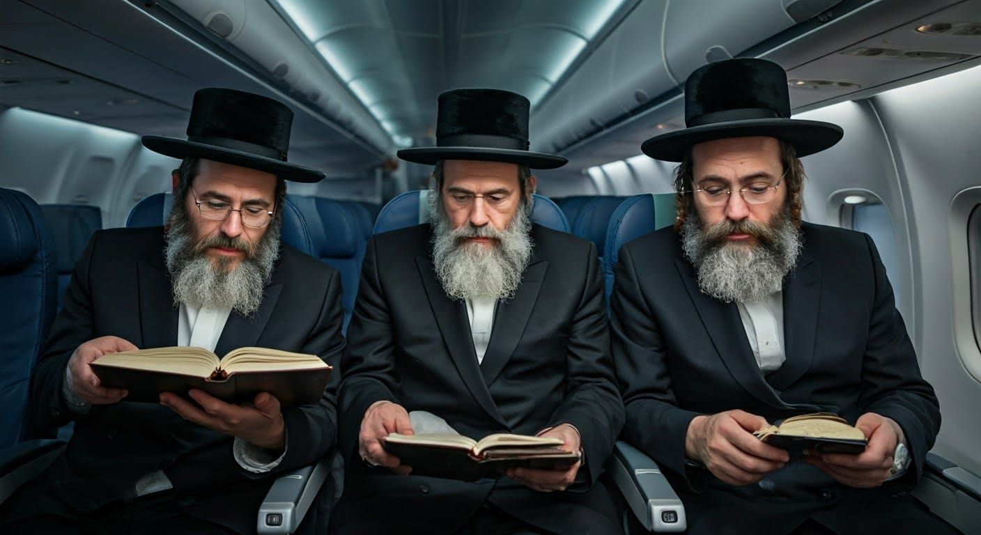 Hasidic Men on Commercial Flight
