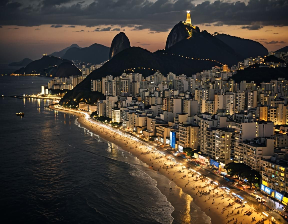 Copacabana Beach Night View: Professional Photography