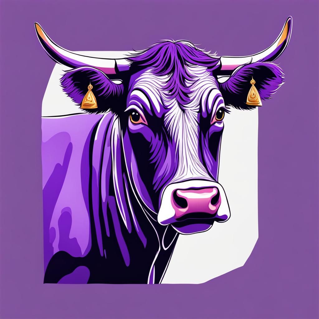 Whimsical Purple Cow with Earrings