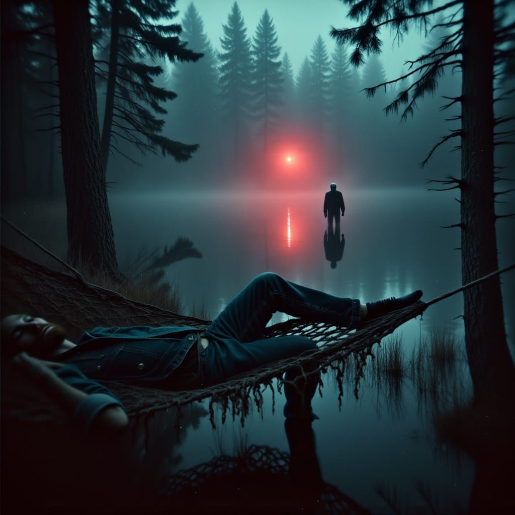 Cyberpunk Jason Voorhees Lurking at Crystal Lake