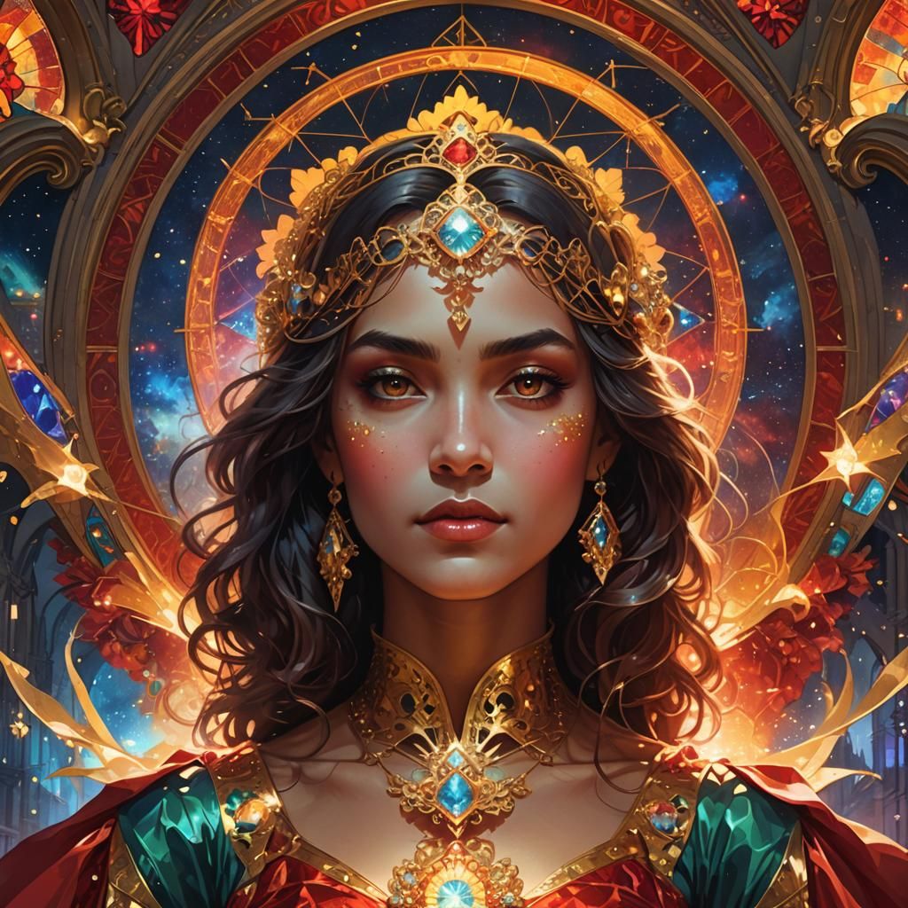 Esmeralda Portrait in Art Nouveau Style