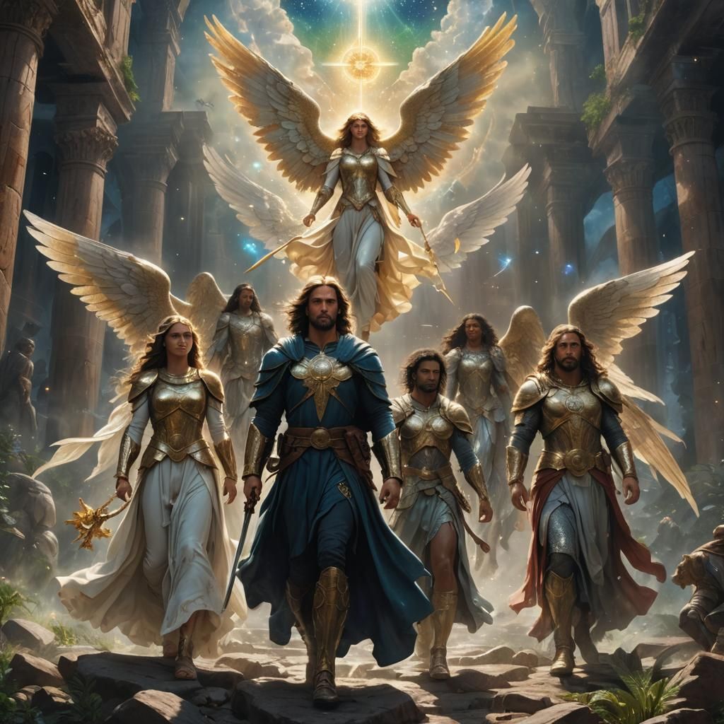 Angelic Rescue: Holographic Astral Illustration in Pablo Ama...