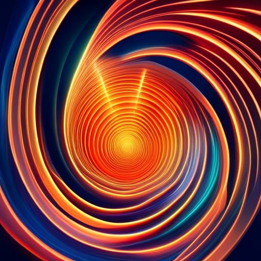 Vivid Translucent Orange Burst in Synthwave Style