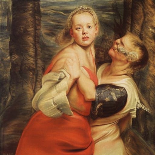 Surreal Scene with Birch Bark, Inspired by Historical Art