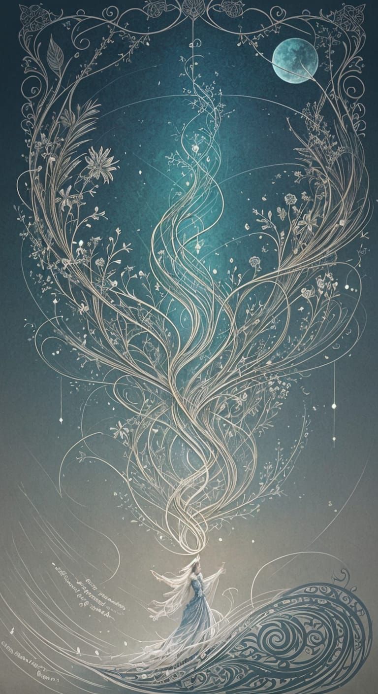 Magical Calligraphic Fantasy Art Illustration