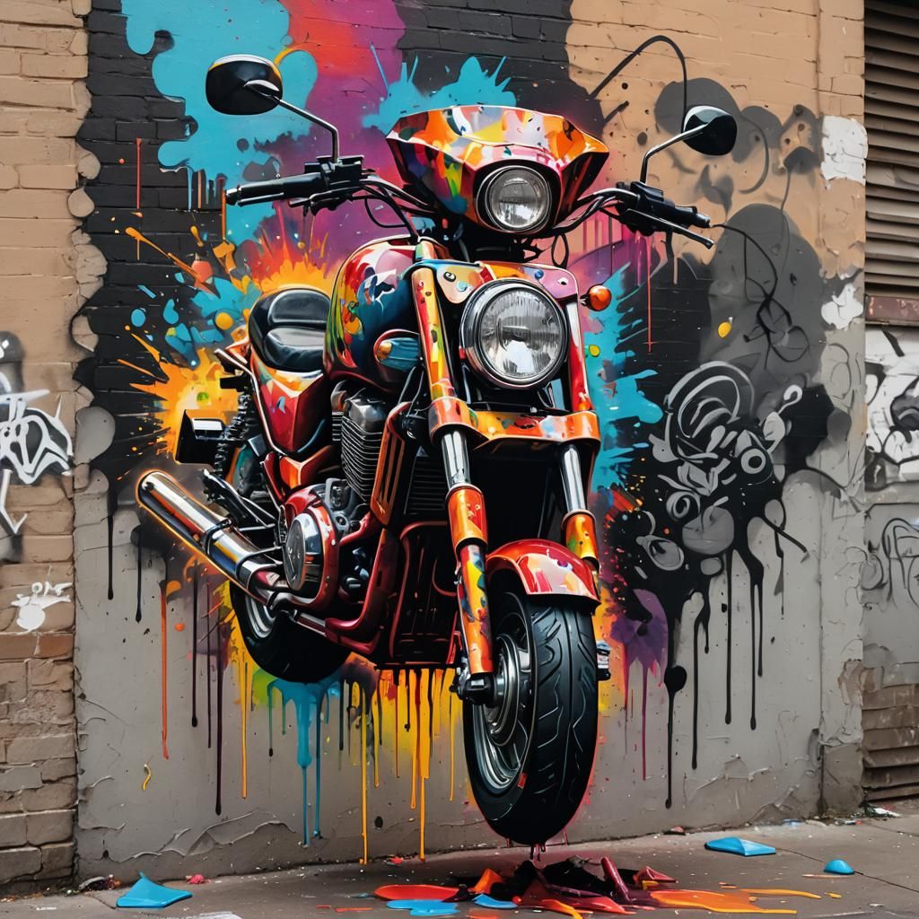 Street Art Meat Cleaver in Urban Decay Style