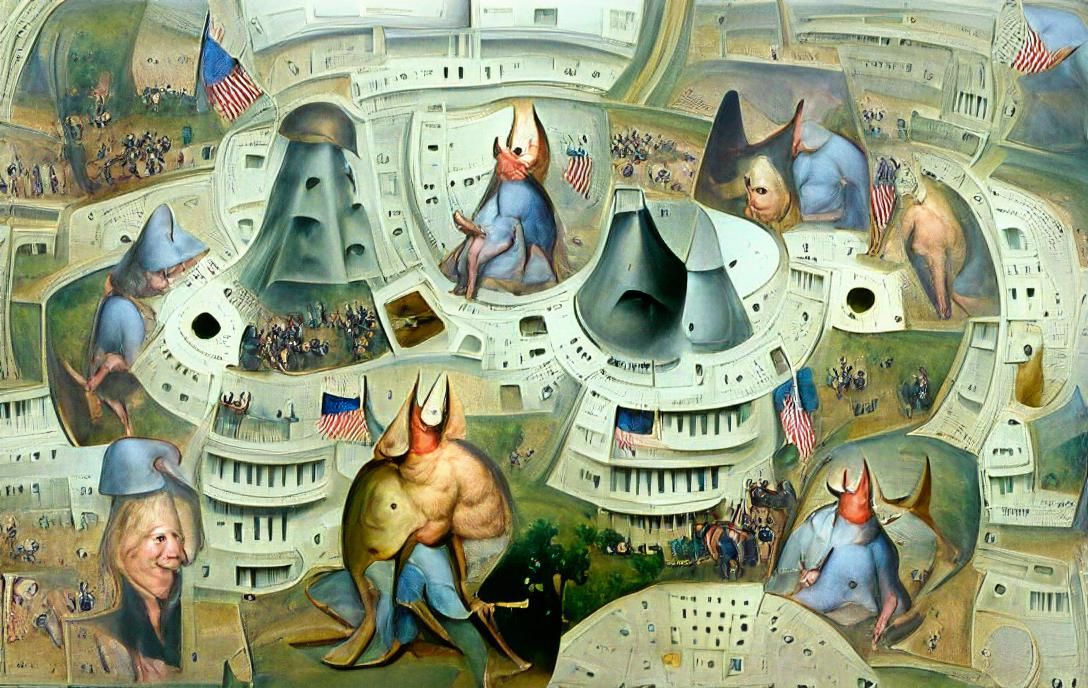 Capitol Building in Style of Hieronymus Bosch