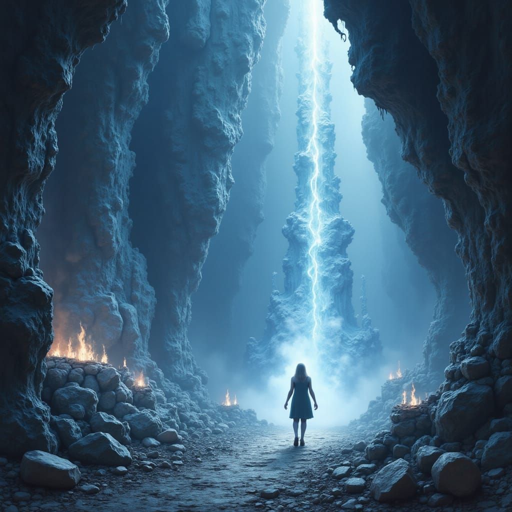 Spectral Figure in Colossal Crystal Cavern