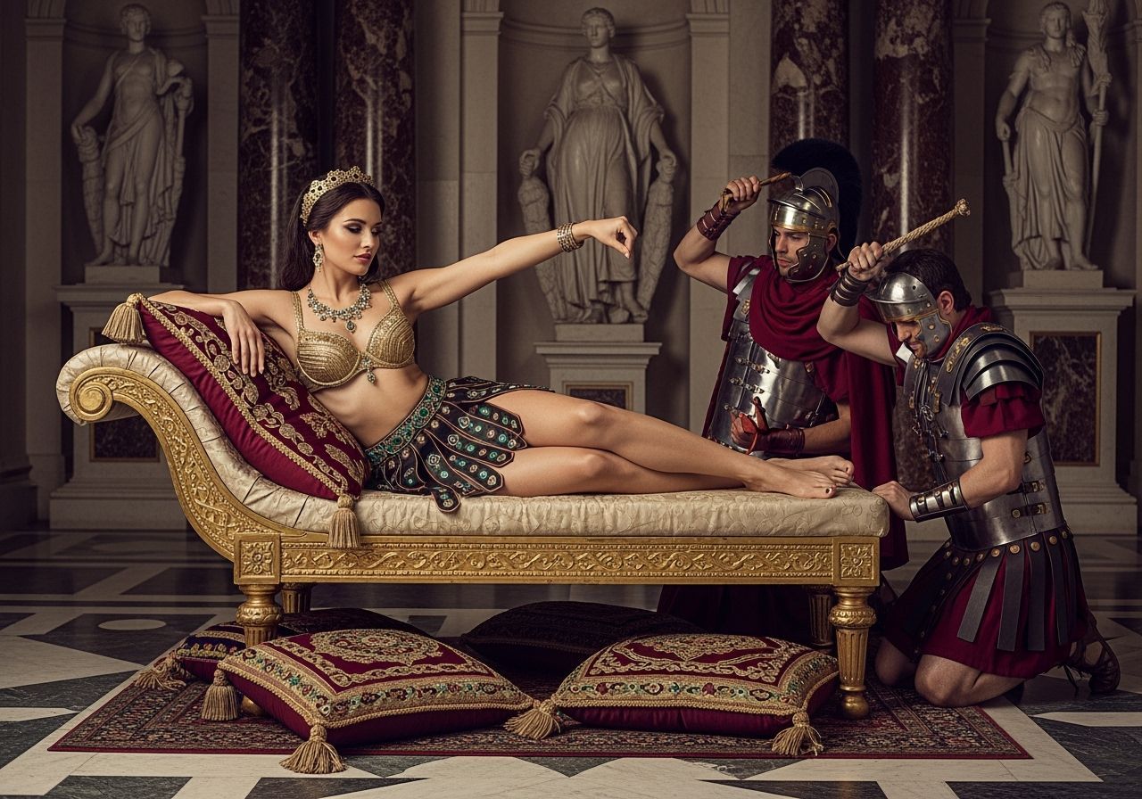 Roman Empress Lounging in Royal Palace: Professional Photogr...