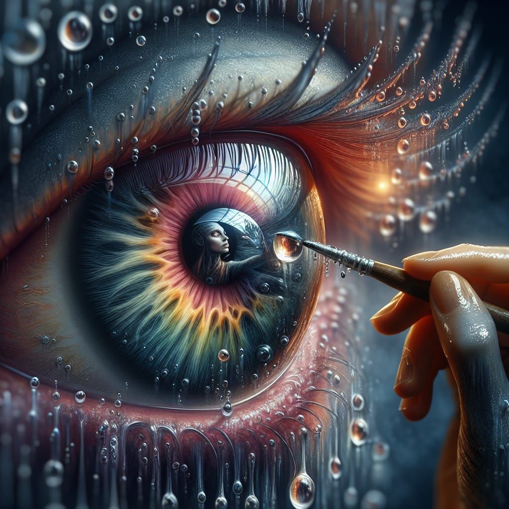 Eye in Water Drop, Hauntingly Beautiful Ultra-Realism