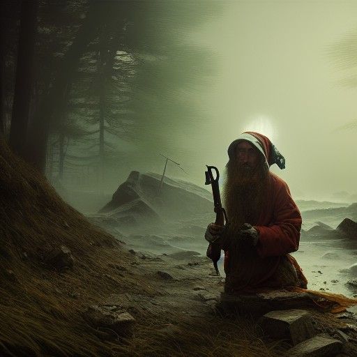 Antisocial Hermit in Hyperrealistic Storybook Style