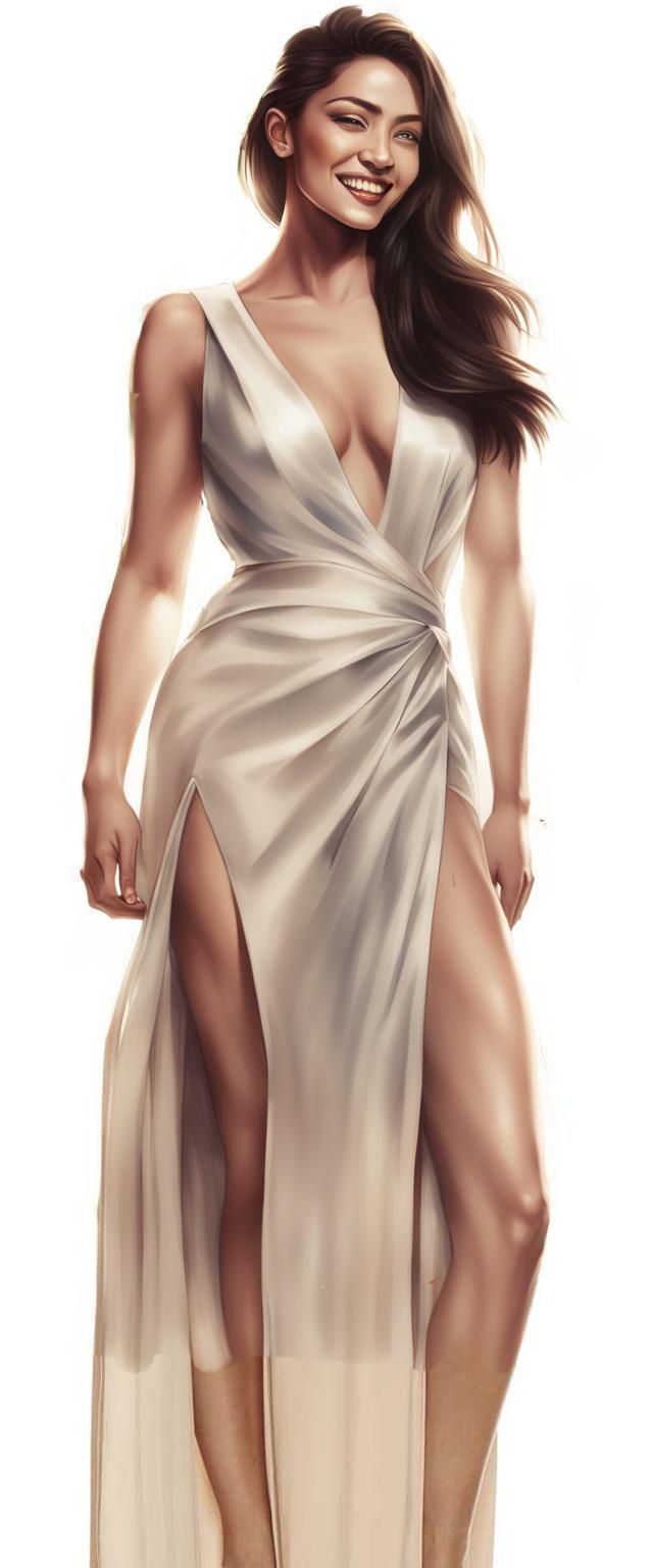 Hyperrealistic Girl with Black Hair and Blue Eyes