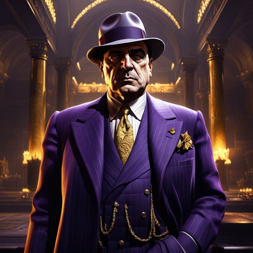 Al Capone as Roman Emperor in Art Nouveau