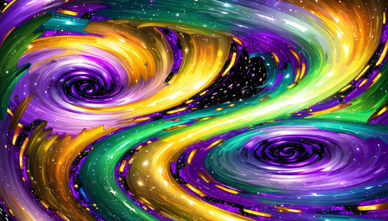 Sleek, Shimmering Cosmic Vortex in Vibrant Colors