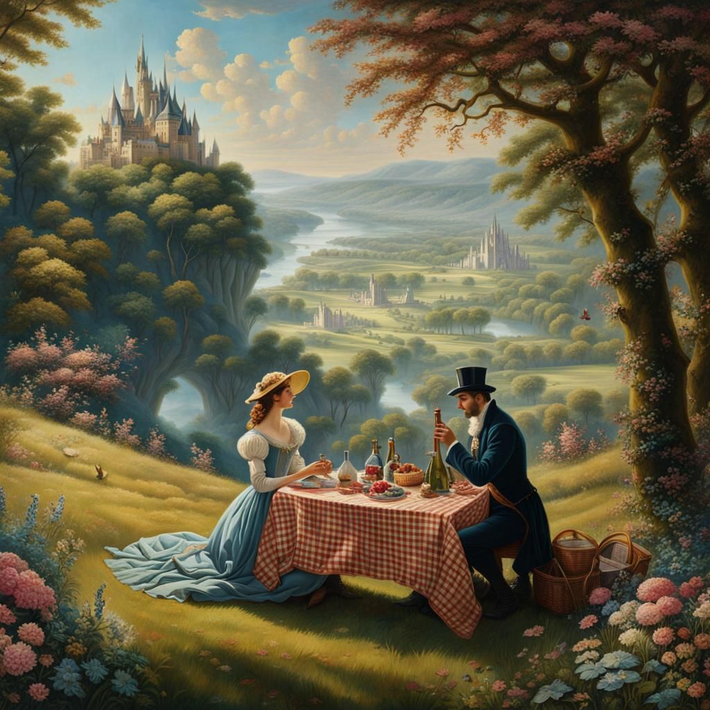 Fairycore Picnic: Aubusson Tapestry Matte Painting