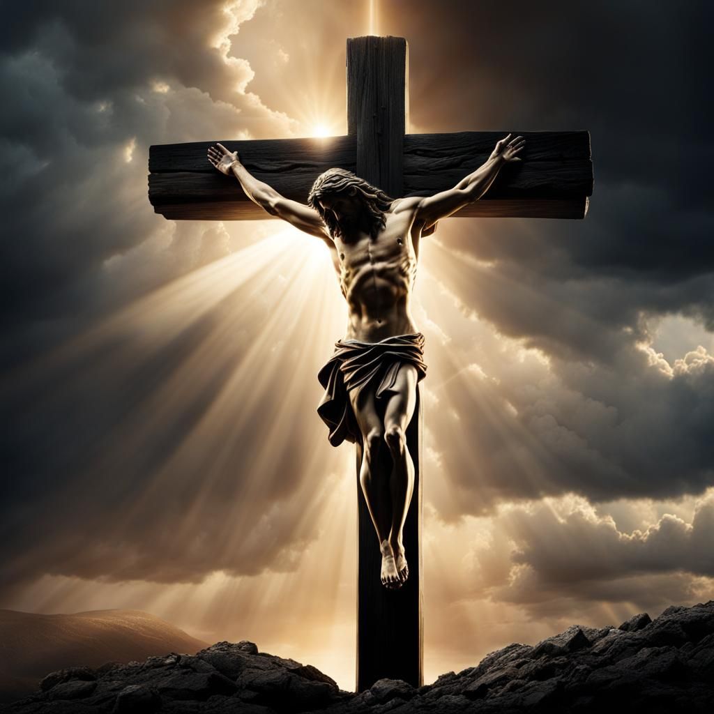 Jesus Christ on the Cross: Dramatic Digital Painting